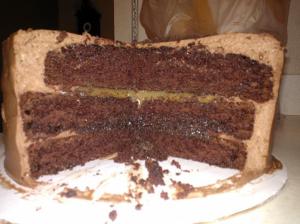 Chocolate cake with caramel